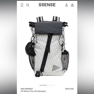 AND WANDER Off-White X-Pac 30L Backpack